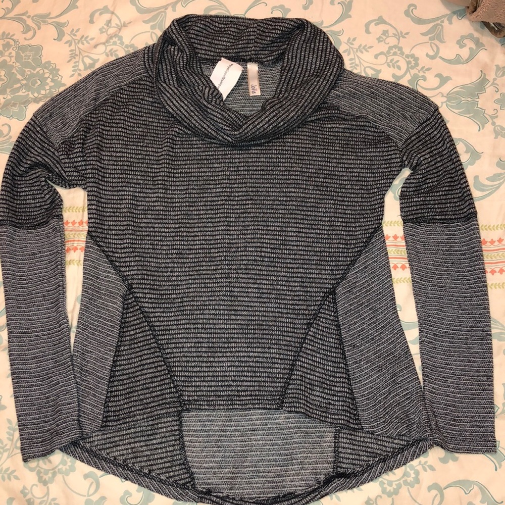 Striped Cowl Neck Sweater